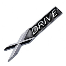 (XDRIVE-Bright Silver) XDRIVE SDRIVE EDRIVE 9.5cm Metal Car Emblem Sticker - Sturdy Auto Decal Badge, Easy Installation, Ideal for Upgrading Car Exterior Appearance