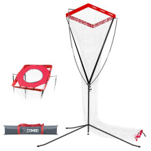 Volleyball Setter Trainer Net Adjustable Height for Indoor Outdoor Practice Serving Spiking Training Equipment Red