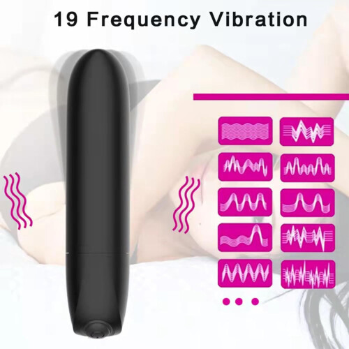 Vibrator 19 Frequency Powerful Shock Bullet Vibrator for Clitoral G-Spot Stimulation, Waterproof, Compact Design 1