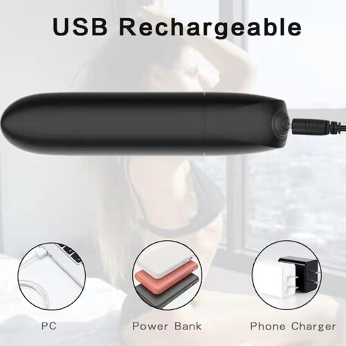 Vibrator 19 Frequency Powerful Shock Bullet Vibrator for Clitoral G-Spot Stimulation, Waterproof, Compact Design 2