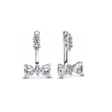(1) Fashion New Original Brand 1:1 Logo 925 sterling silver star Mickey rose gold earrings, bow jewelry, ladies' romantic gift