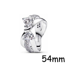 (13) 2024 Hot Pop Original Brand 1:1 Logo Jewelry Shimmer Butterfly Crystal Cuban Chain Ring Stylish exquisite 925 jewelry