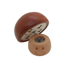 Adorable Wooden Mushroom Music Box - Hand Cranked Ideal for Gifting