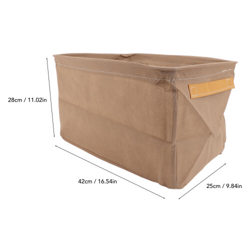 6pcs Fabric Clothes Storage Box Khaki 42x28x25cm Foldable Bin 1