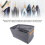 6 Pcs Gray Fabric Clothes Storage Boxes 48x28x25cm Foldable Bin 4