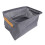 6 Pcs Gray Fabric Clothes Storage Boxes 48x28x25cm Foldable Bin 1