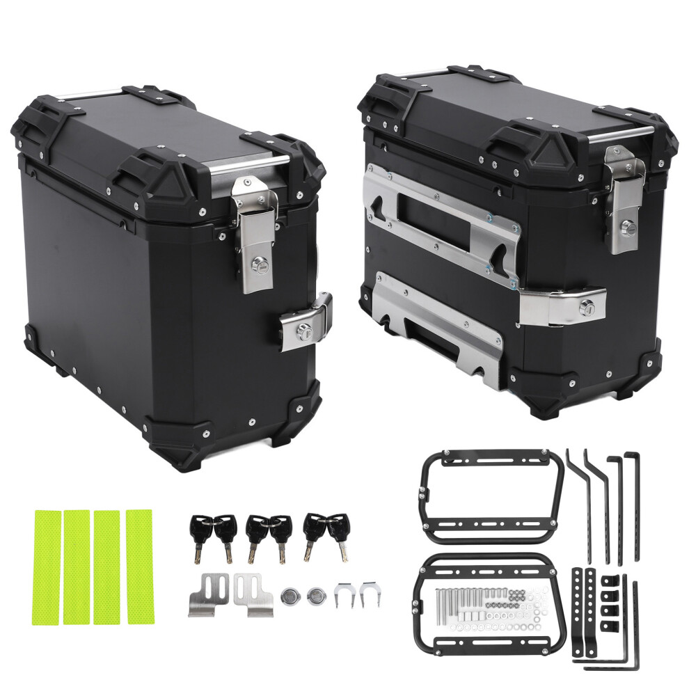 35L Motorcycle Side Case Aluminium Alloy Motorbike Black 8320539860602