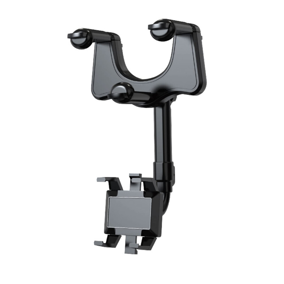 Rearview Mirror Phone Holder for Car, 360 Rotatable, Retractable Design, One-Handed Operation, Compatible with Most Smartphones