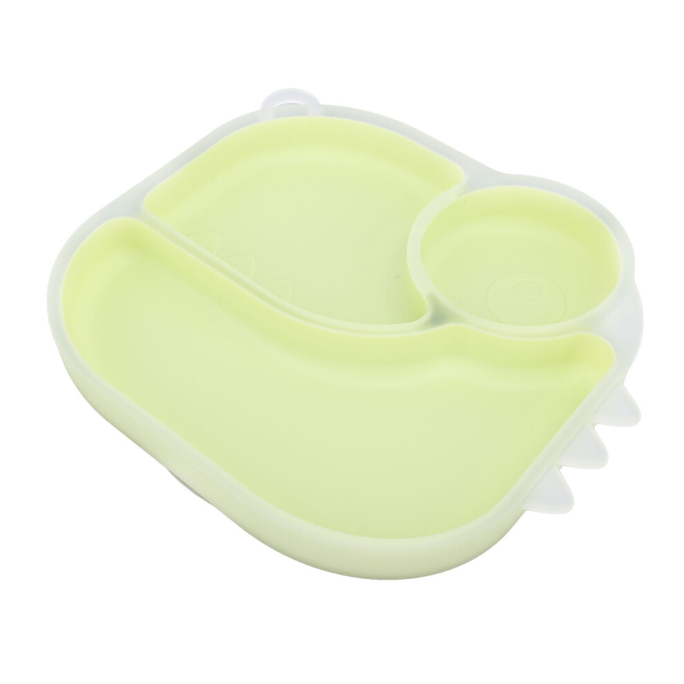 Unbreakable Silicone Divided Baby Plate 20X19.5cm Safety Spill-Proof Green