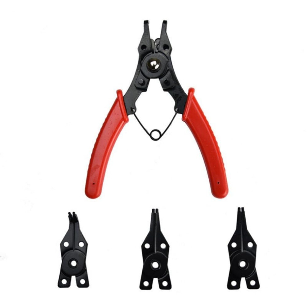 4-In-1 Multifunctional Snap-Ring Pliers Red Multi Crimp Tool For Ring Removal And Retaining Circlips 6447073429798
