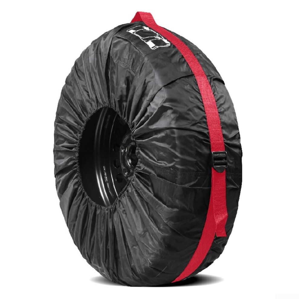 Wheel Protective Cover Universal Waterproof Spare Tire Cover For 19-23 Inch Tires, With Storage Bag For Car Suv Truck Black 6038364102171
