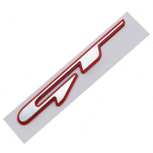 (GT-Red & Silver) ABS Chrome Plated GT / GT Line Emblem Sticker - Perfect Fit for Hyundai & Kia Models, Stylish Exterior Decoration