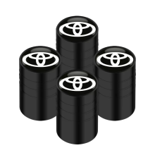 (Sstyle B black) 4Pcs/set Alloy Car Tire Valve Stem Air Caps Anti-theft Airtight Cover For Toyota Camry Yaris Hilux Prius Avensis Auris Corolla