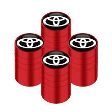 (Sstyle B red) 4Pcs/set Alloy Car Tire Valve Stem Air Caps Anti-theft Airtight Cover For Toyota Camry Yaris Hilux Prius Avensis Auris Corolla
