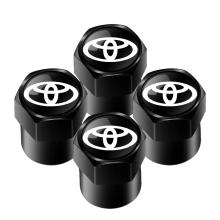 (Sstyle A black) 4Pcs/set Alloy Car Tire Valve Stem Air Caps Anti-theft Airtight Cover For Toyota Camry Yaris Hilux Prius Avensis Auris Corolla