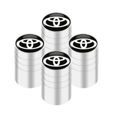 (Sstyle B silver) 4Pcs/set Alloy Car Tire Valve Stem Air Caps Anti-theft Airtight Cover For Toyota Camry Yaris Hilux Prius Avensis Auris Corolla