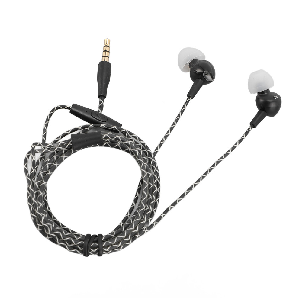 Wired Earbuds With Mic, Hd Stereo Bass, Noise Reduction, 1.2M Cable, 3.5Mm Jack, Black 7631346402147