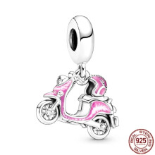 (SS248) Original 925 Sterling Silver Pink Love Potion Murano Glass Heart Charms Beads for DIY Bracelet Women Jewellery Gift