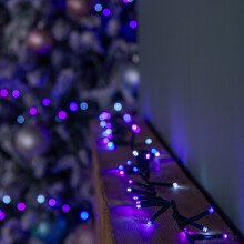 37.5m 1500 LED TreeBrights Christmas String Lights with Timer in Blue, White & Purple