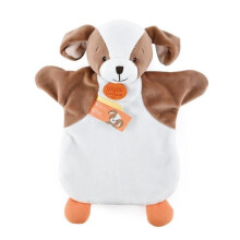 Marionete de mão Doudou & compagnie Cão branco 25/34 cm - para bebê - 2 em 1