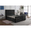 (Super King, With Ottoman Storage, Black) Velvet Upholstered Panel Bedframe with Optional Ottoman Storage 1
