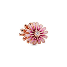 (SS152) NEW Pink，Blue，Purple Daisy Flower Charm Cherry Blossom Dangle Bead Fit Original Brand 1:1 Logo 925 Sterling Silver Bracelet DIY Jewelry