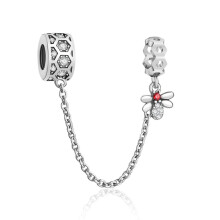 (B1049diao) 64 Style 925 Silvering Safety Chain Mom Amour Clover Sea Dangle Charms Beads Fit Original Pan Brand 1:1 Logo Bracelet DIY Woman Jewelry