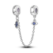 (B1580) 64 Style 925 Silvering Safety Chain Mom Amour Clover Sea Dangle Charms Beads Fit Original Pan Brand 1:1 Logo Bracelet DIY Woman Jewelry