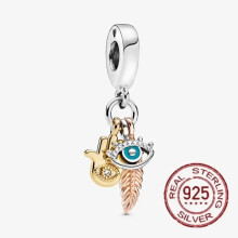 (SMC405) NEW Original 925 Sterling Silver Family Tree Heart Animal Mother Wings Heart Beads Charms for DIY Bracelet Women Jewelry Gift