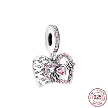 (SMC594) NEW Original 925 Sterling Silver Family Tree Heart Animal Mother Wings Heart Beads Charms for DIY Bracelet Women Jewelry Gift
