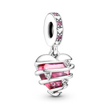 (A067) 925 Silver Pendant Fit Original Brand 1:1 for Women Cherry Beads Chameleon Parrot Pink Turtle Compatible with Bracelet Handmade Jewelry Summer Novelty