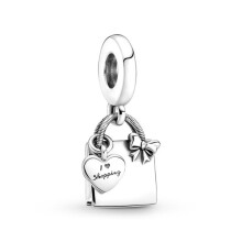 (A110) 925 Silver Pendant Fit Original Brand 1:1 for Women Cherry Beads Chameleon Parrot Pink Turtle Compatible with Bracelet Handmade Jewelry Summer Novelty