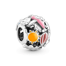 (B7) New 925 Sterling Silver Apple Hot Air Balloon Women Heart Pendant Charm Fit Original Brand 1:1 Logo Bracelet Women Jewelry Gift DIY