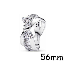(14) 2024 Hot Pop Original Brand 1:1 Logo Jewelry Shimmer Butterfly Crystal Cuban Chain Ring Stylish exquisite 925 jewelry