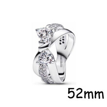 (12) 2024 Hot Pop Original Brand 1:1 Logo Jewelry Shimmer Butterfly Crystal Cuban Chain Ring Stylish exquisite 925 jewelry