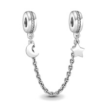 (A1391) 64 Style 925 Silvering Safety Chain Mom Amour Clover Sea Dangle Charms Beads Fit Original Pan Brand 1:1 Logo Bracelet DIY Woman Jewelry