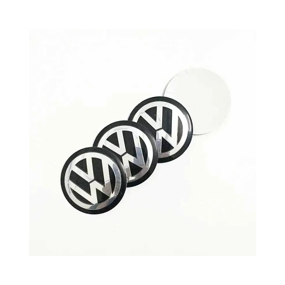 (Black, 6cm) 4pcs 56/60/65/70/75/90/120mm Car Wheel Centre cap Decal Hub Stickers For VW Golf 5 6 7 Polo Passat Tiguan CC Bettle Bora Touran-image-OPC-PKBQNJK-NEW