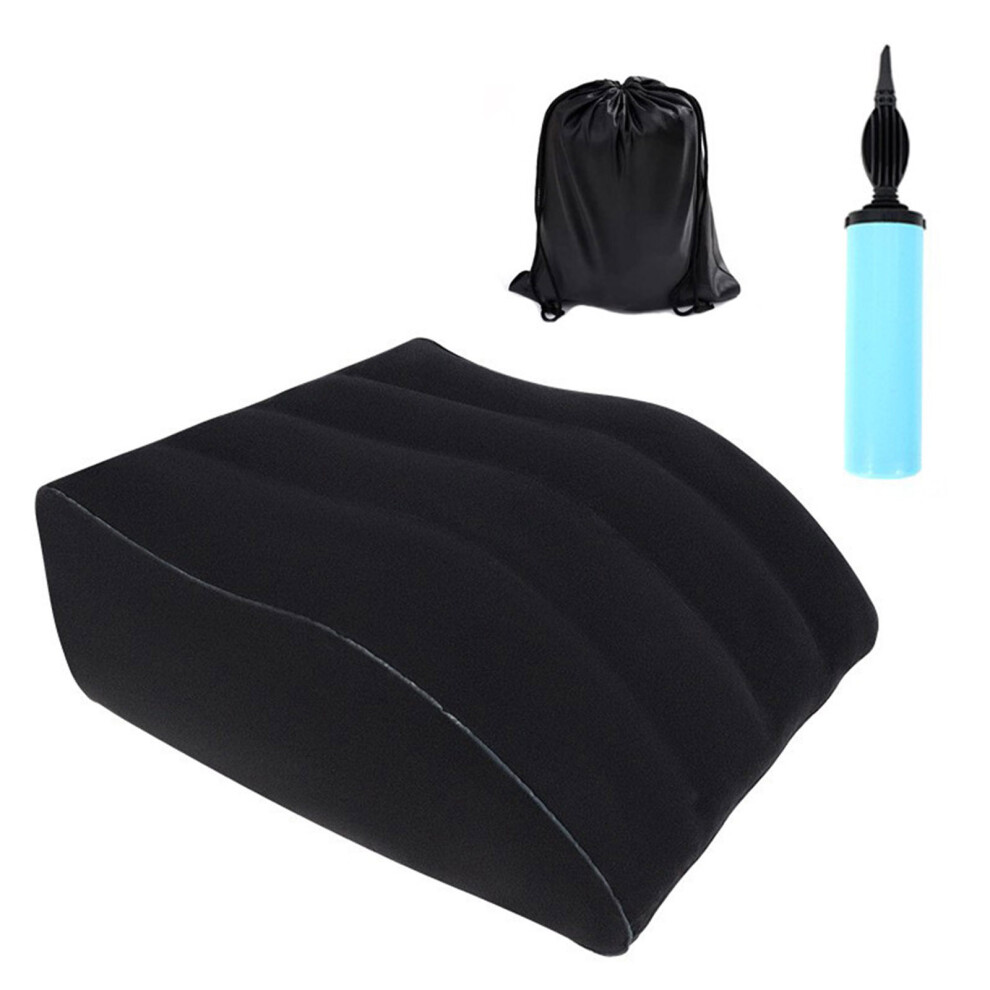 Ergonomic Elevating Leg Cushion With Pump For Circulation-Black