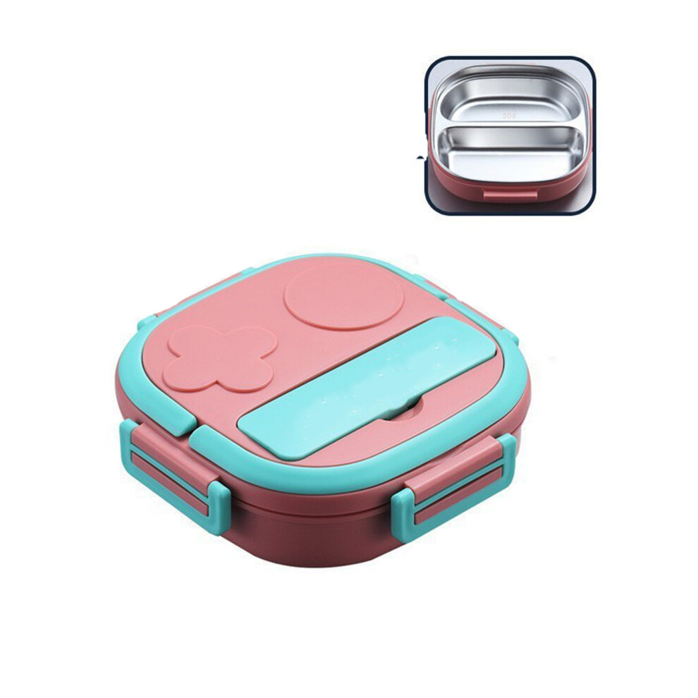 Leak Proof Multi Deck Meal Container-Pink Single layer 2 grids-image-OPC-PKBQY7V-NEW