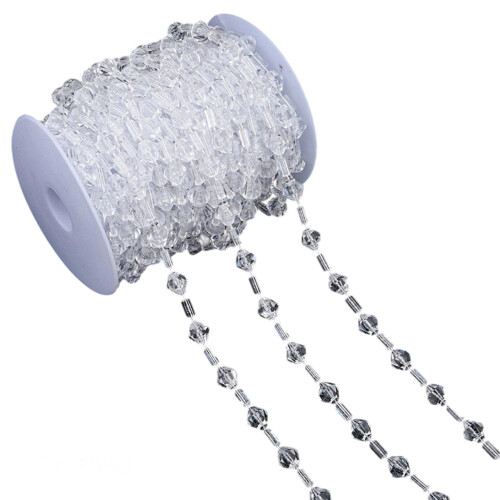 Clear Plastic Beaded Chain Bead String For-Large beads and bead
