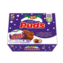 Cadbury Milk Chocolate Puds Box (5 Pack) Christmas Puds