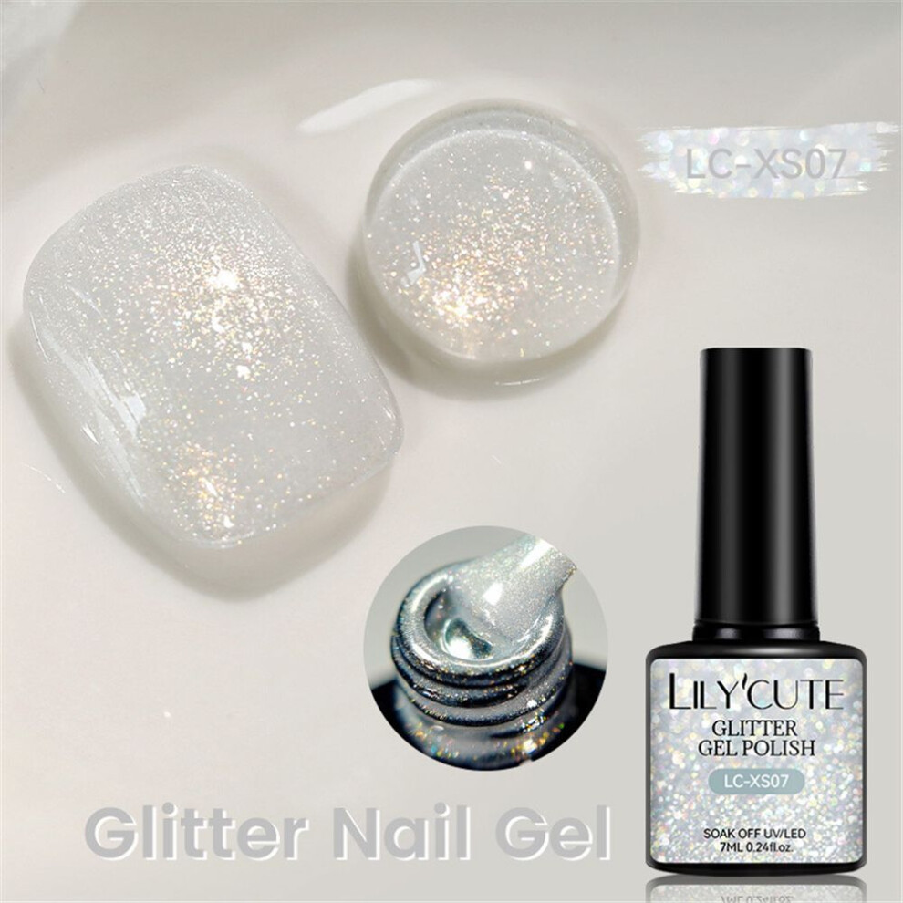 (Type#7) Lilycute New Quicksand High-gloss Fine Glitter Nail Polish Gel Starlight Density-image-OPC-PKBR55Q-NEW