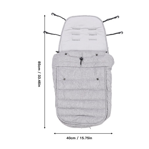 Baby Stroller Footmuff Gray, Windproof Cotton, 40x85cm 1
