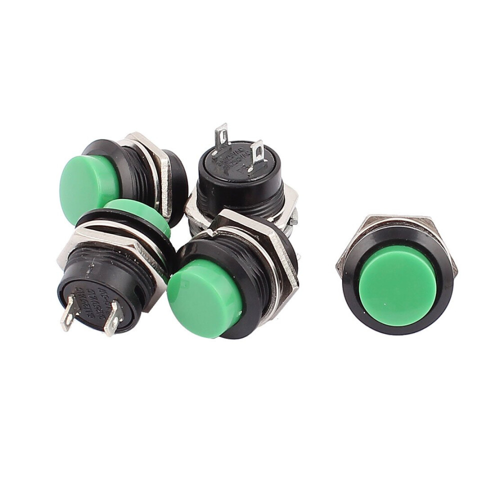 16Mm Spst Momentary Push Button Switch - 5Pcs Ac 125V 6A Dimmer Switches 250V 3A For Wall Installation 9084446737790