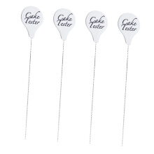 Stainless Steel Cake Test Needles Set of 4 with Slip Grip for Cake Doneness Testing, Reusable Baking Tool for Cupcakes and Pastries