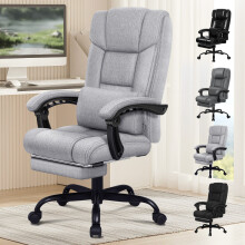 (Boss - Fabric Grey) ELFORDSON Office Chair Executive Computer Gaming Recline