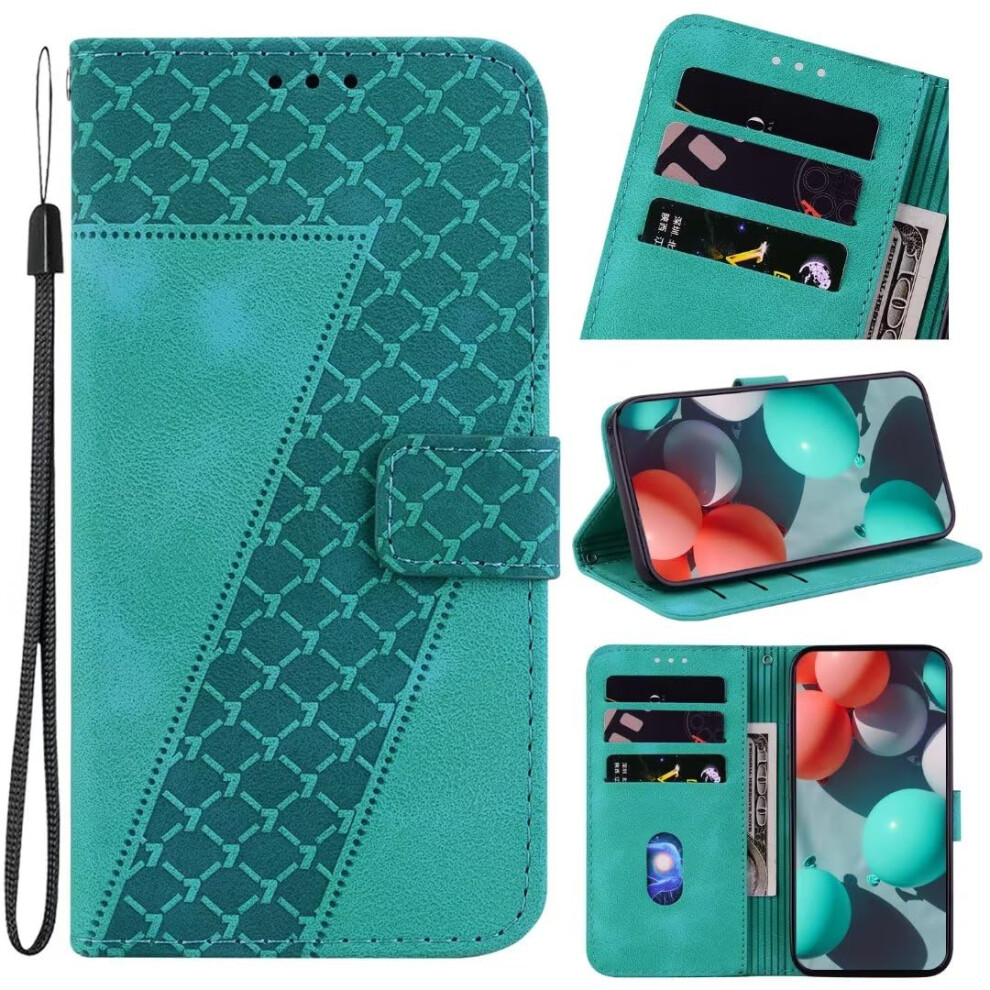 Compatible With Nokia 2.3 Case Premium Pu Leather Flower Flip Wallet Cover Shockproof With Card Slots Green 6447073432750