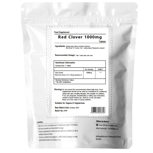 Red Clover Extract 1000mg 180 Tablets Menopause Hot Flushes Hormone 1