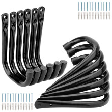 12 Pcs Garage Hooks Heavy Duty J Hooks Steel Utility Hanger Max Load 20KG for Garden Hose Power Tool Storage 14cm x 10.6cm