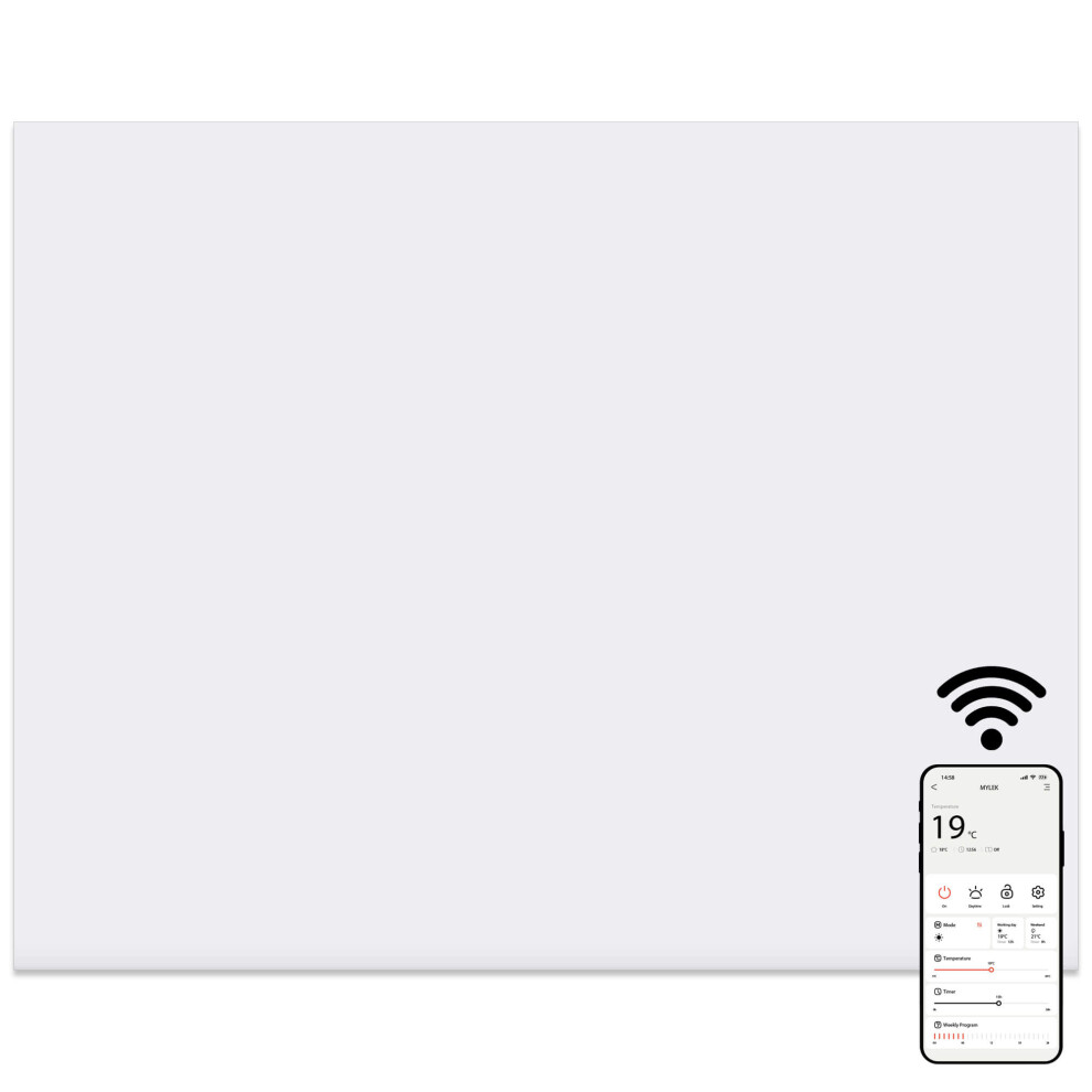 Mylek (500W) Ultra Slim Wifi Enabled Smart Heater White